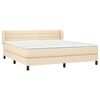 vidaXL Posteľn&yacute; r&aacute;m boxspring s matracom kr&eacute;mov&yacute; 160x200 cm l&aacute;tka