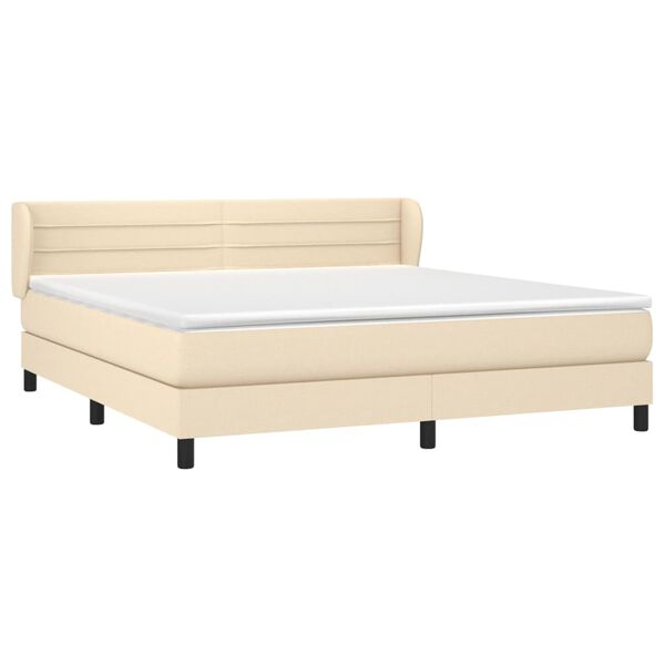 vidaXL Posteľn&yacute; r&aacute;m boxspring s matracom kr&eacute;mov&yacute; 160x200 cm l&aacute;tka