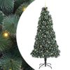vidaXL Umel&yacute; Vianočn&yacute; stromček s osvetlen&iacute;m a sadou g&uacute;ľ Zelen&aacute; 240 cm