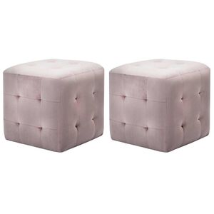 vidaXL Taburetky 2 ks ružov&eacute; 30x30x30 cm semi&scaron;ov&aacute; l&aacute;tka