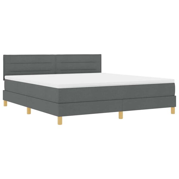 vidaXL Posteľ boxspring s matracom Tmavo &scaron;ed&aacute; 180 x 200 cm l&aacute;tka