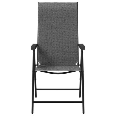 vidaXL Skladacie záhradné stoličky 2 ks sivé polyrattan