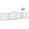 vidaXL Obl&uacute;kov&eacute; gabionov&eacute; ko&scaron;e 4 ks 400x50x80/100cm pozinkovan&eacute; železo