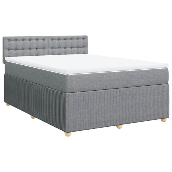 vidaXL Boxspring posteľ s matracom bledosiv&aacute; 140x200 cm l&aacute;tka