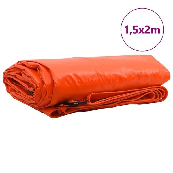 vidaXL Tarpaulin 650g / m&sup2; Oranžov&aacute; 1,5 x 2 m Pl&aacute;tno s PVC povrchom