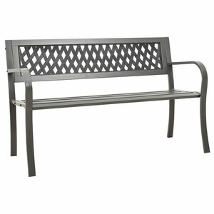 vidaXL Z&aacute;hradn&aacute; lavička 125 cm oceľ siv&aacute;