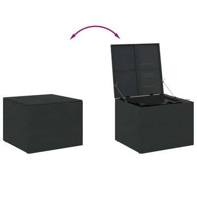 vidaXL Záhradný úložný box čierny 291 l polyratan