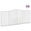vidaXL Obl&uacute;kov&eacute; gabi&oacute;nov&eacute; ko&scaron;e 8ks 400x30x160/180cm pozinkovan&eacute; železo