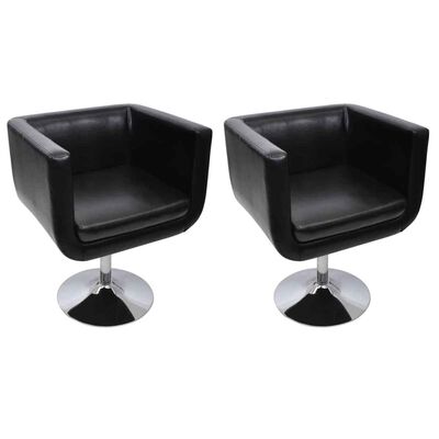 vidaXL Barové stoličky z umelej kože, 2 ks, čierne