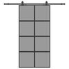 vidaXL Posuvn&eacute; dvere s kovan&iacute;m čierne 102,5x205 cm tvrden&eacute; sklo
