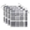 vidaXL Záhradné stoličky+sivé kockované podložky 3 ks, tíkový masív