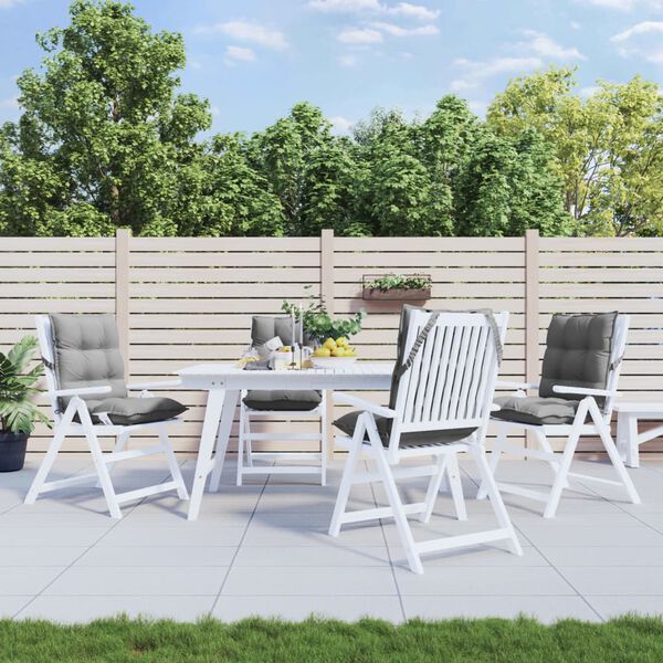 vidaXL Podložky na stoličky n&iacute;zke operadlo 4 ks siv&eacute; oxfordsk&aacute; l&aacute;tka