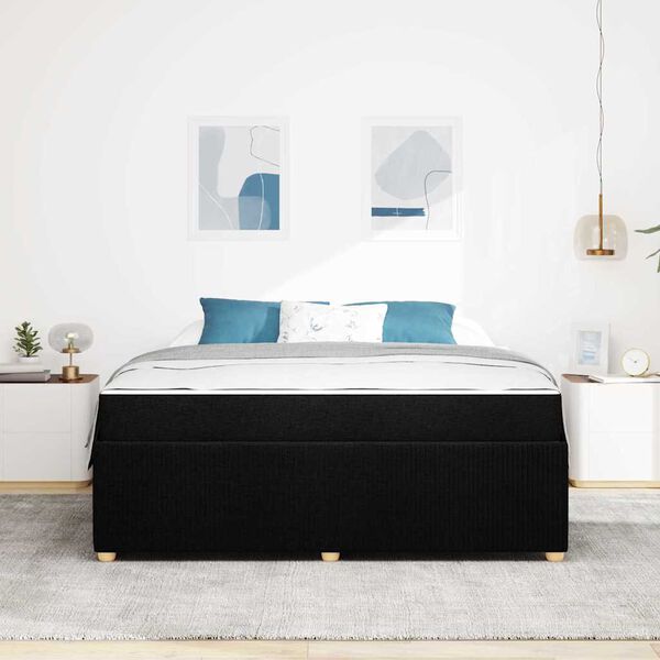 vidaXL R&aacute;m postele s matracmi Čierna 180 x 200 cm l&aacute;tka