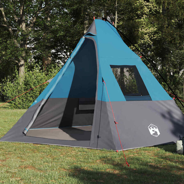 vidaXL Tipi stan so strechou s &uacute;ložiskom Modr&aacute; 383 x 338 x 217 cm taft