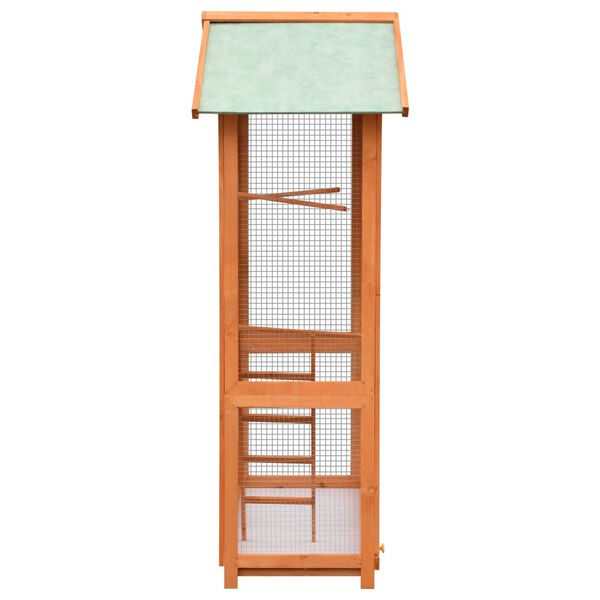 vidaXL Vt&aacute;čia klietka, borovicov&yacute; a jedľov&yacute; mas&iacute;v 125,5x59,5x164 cm