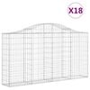 vidaXL Obl&uacute;kov&eacute; gabi&oacute;nov&eacute; ko&scaron;e 18 ks 200x30x100/120cm pozinkov. železo