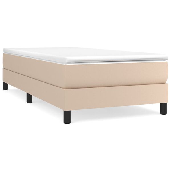 vidaXL Boxspring posteľ s matracom kapuč&iacute;nov&aacute; 90x190 cm umel&aacute; koža