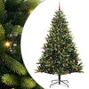 vidaXL Umel&yacute; skladac&iacute; vianočn&yacute; stromček 300 LED di&oacute;d Zelen&aacute; 210 cm