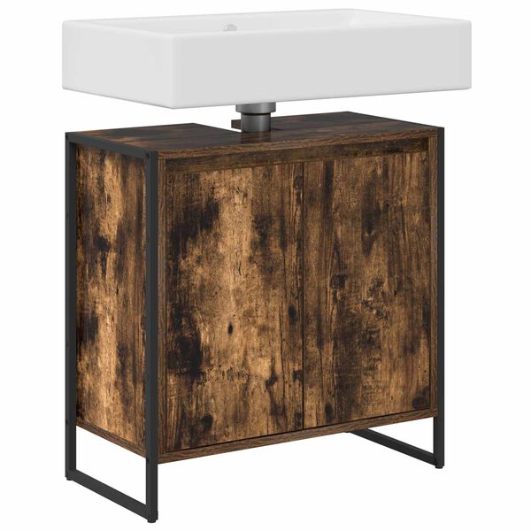 vidaXL K&uacute;peľňov&aacute; skriňa Dymov&aacute; dub 60 x 30 x 60 cm Kompozitn&eacute; drevo