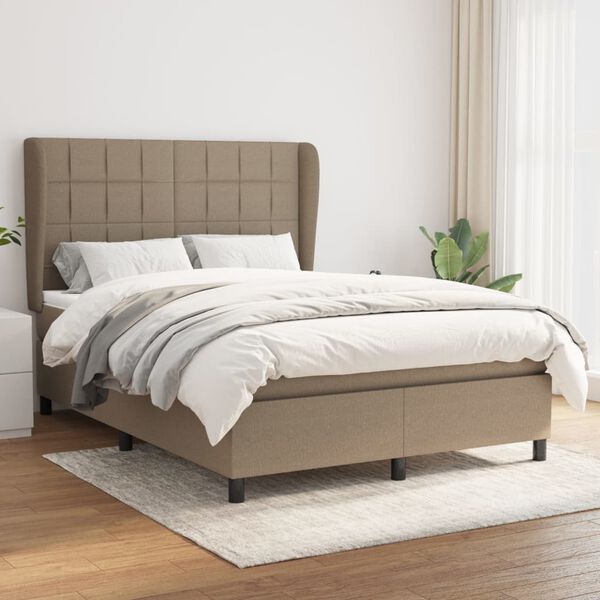 vidaXL Boxspring posteľ s matracom sivohned&yacute; 140x190 cm l&aacute;tka