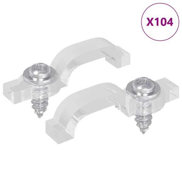 vidaXL LED p&aacute;skov&eacute; svorky 2 pcs Priehľadn&aacute; 23,8 x 7,3 x 4,3 mm
