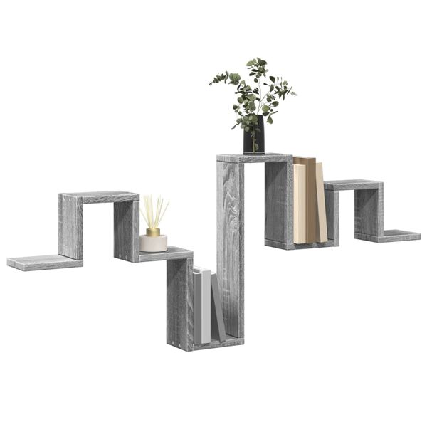 vidaXL Nástenná polica sivá sonoma 104,5x10x43 cm kompozitné drevo