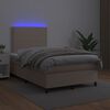 vidaXL Boxspring posteľ+matrac a LED, kapuč&iacute;nov&aacute; 120x190cm, umel&aacute; koža