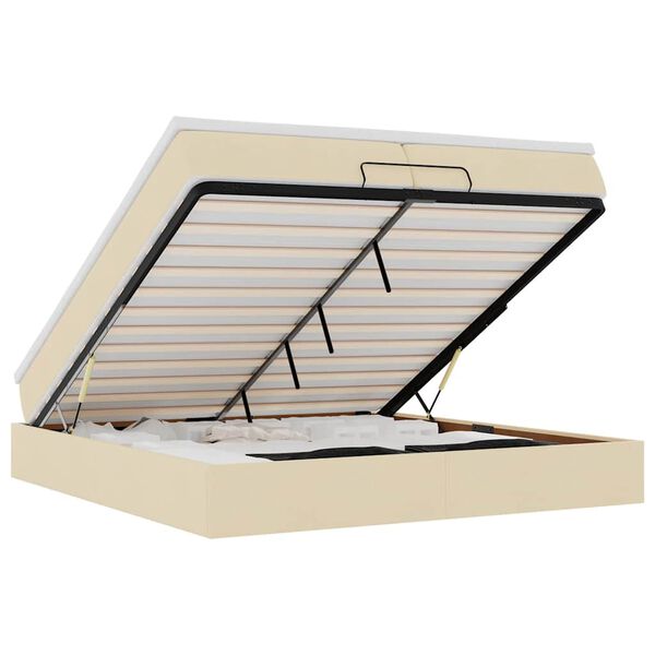 vidaXL Osmansk&yacute; r&aacute;m postele s matracmi kr&eacute;mov&aacute; 200x200 cm l&aacute;tka