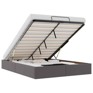 vidaXL Osmansk&yacute; r&aacute;m postele bez matraca siv&aacute; 140x200 cm umel&aacute; koža