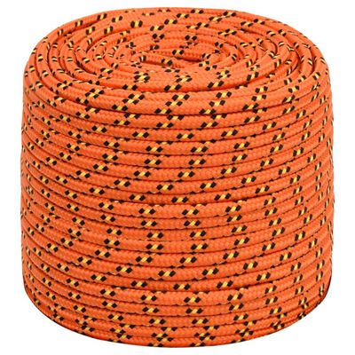 vidaXL Lodné lano oranžové 6 mm 100 m polypropylén