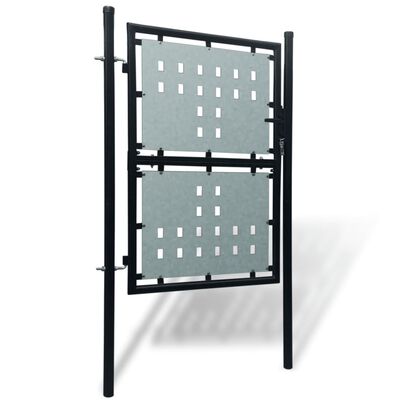 vidaXL Čierna jednokrídlová plotová brána 100x175 cm