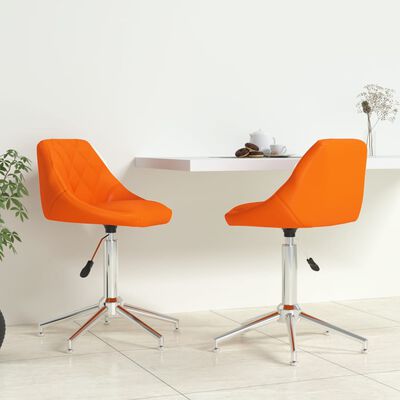 vidaXL Otočné jedálenské stoličky 2 ks oranžové umelá koža