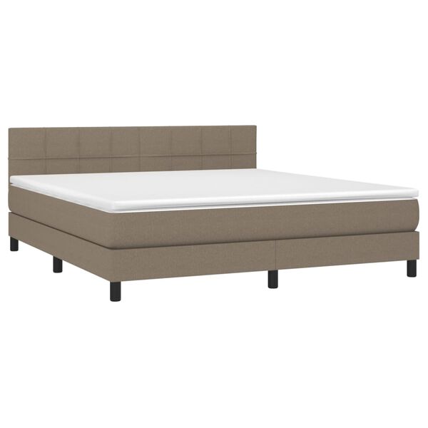 vidaXL Posteľn&yacute; r&aacute;m boxspring s matracom sivohned 160x200 cm l&aacute;tka