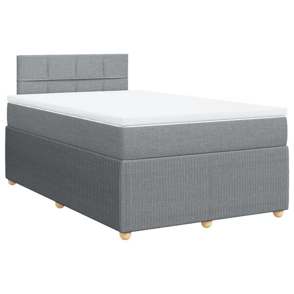 vidaXL Boxspring posteľ s matracom bledosiv&aacute; 120x190 cm l&aacute;tka