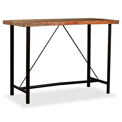 vidaXL Barový stôl, recyklovaný masív 150x70x107 cm