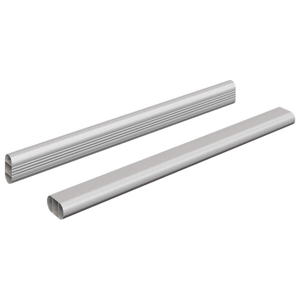 vidaXL Tyč do skrine 2 pcs Strieborn&aacute; 764 x 15 x 29 mm