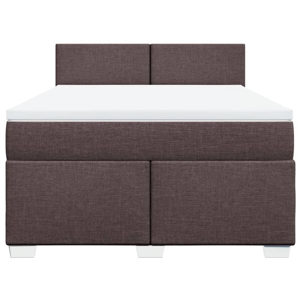 vidaXL Boxspring posteľ s matracom tmavohned&aacute; 140x200 cm l&aacute;tka