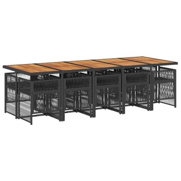 vidaXL 11-dielna z&aacute;hradn&aacute; jed&aacute;lensk&aacute; sada s vank&uacute;&scaron;mi čierna polyratan