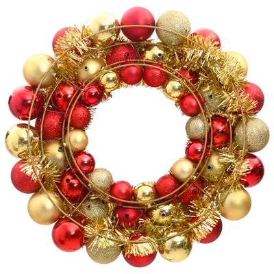 vidaXL Vianočný veniec červený a zlatý 45 cm polystyrén