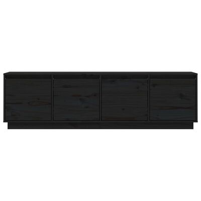 vidaXL TV skrinka čierna 156x37x45 cm masívna borovica