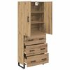 vidaXL Highboard so z&aacute;suvkou 2 pcs Remeseln&yacute; dub 69,5 x 34 x 180 cm