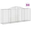 vidaXL Obl&uacute;kov&eacute; gabionov&eacute; ko&scaron;e 4 ks 300x50x120/140 cm pozink. železo