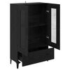 vidaXL Highboard so z&aacute;suvkou Čierny dub 70 x 31 x 115 cm