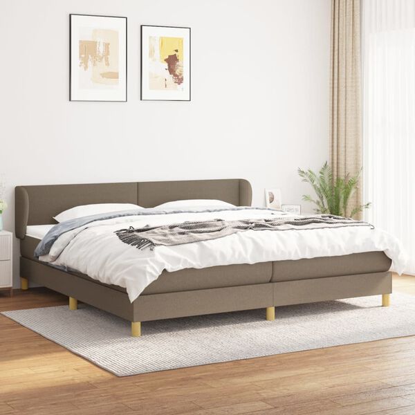 vidaXL Boxspring posteľ s matracom sivohned&yacute; 200x200 cm l&aacute;tka