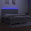 vidaXL Posteľ boxsping s matracom a LED bledosiv&aacute; 200x200 cm l&aacute;tka