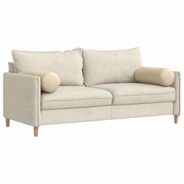 vidaXL Podložkové vankúše 2 pcs Krémová Ø 25 x 70 cm látka