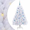 vidaXL Umel&yacute; Skl&aacute;pac&iacute; Vianočn&yacute; Stromček Biela 150 cm PVC a oceľ