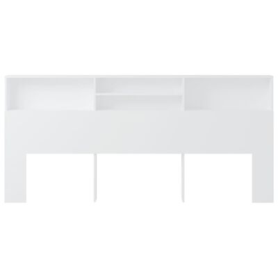 vidaXL Čelo postele so skrinkou biele 220x19x103,5 cm