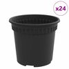 vidaXL Kulat&yacute; kvetin&aacute;č 24 pcs Čierna &Oslash; 15 x 12 cm Plast