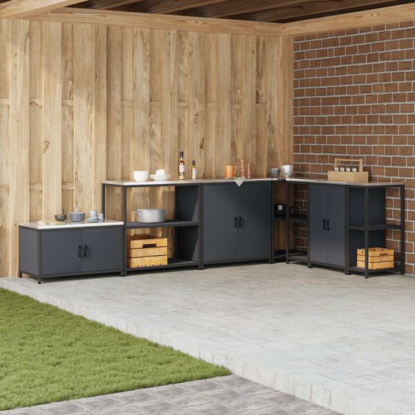 vidaXL &Uacute;ložisko v kuchyni s poličkou Antracit 60 x 50 x 92 cm Oceľ